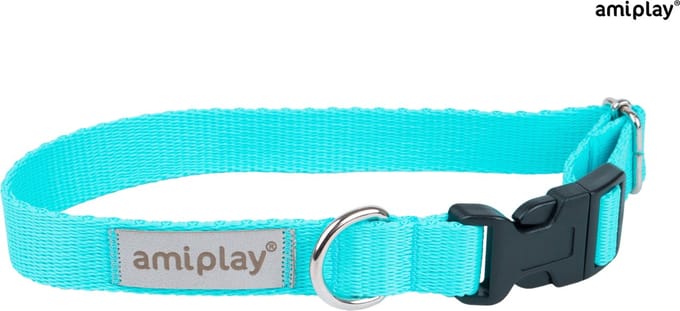 Amiplay Halsband verstelbaar Samba turkoois maat-M / 25-40x2cm