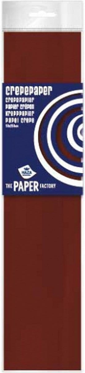 Crepe papier platte vellen - 1x - bruin - 250 x 50 cm - Knutselen met papier - Knutselspullen