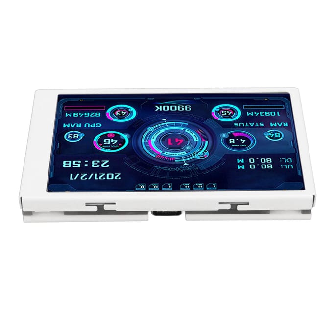 3,5 inch Computertemperatuurmonitor IPS Volledig Zichtscherm Klein Scherm voor AIDA64 PC CPU RAM Harde Schijf Gegevens wit