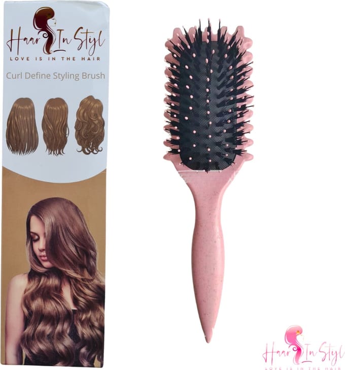 Haar in Stijl® | Roze Curl Define Styling Brush met EdgeLift