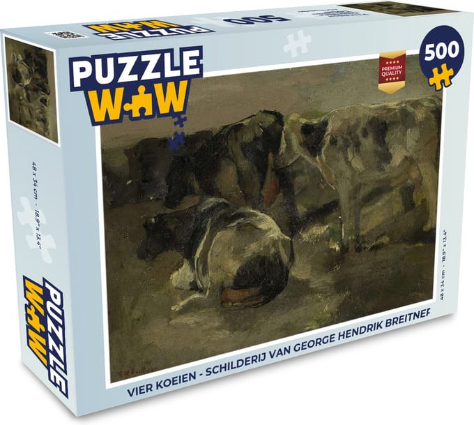 Puzzel Vier koeien - Schilderij van George Hendrik Breitner - Legpuzzel - Puzzel 500 stukjes