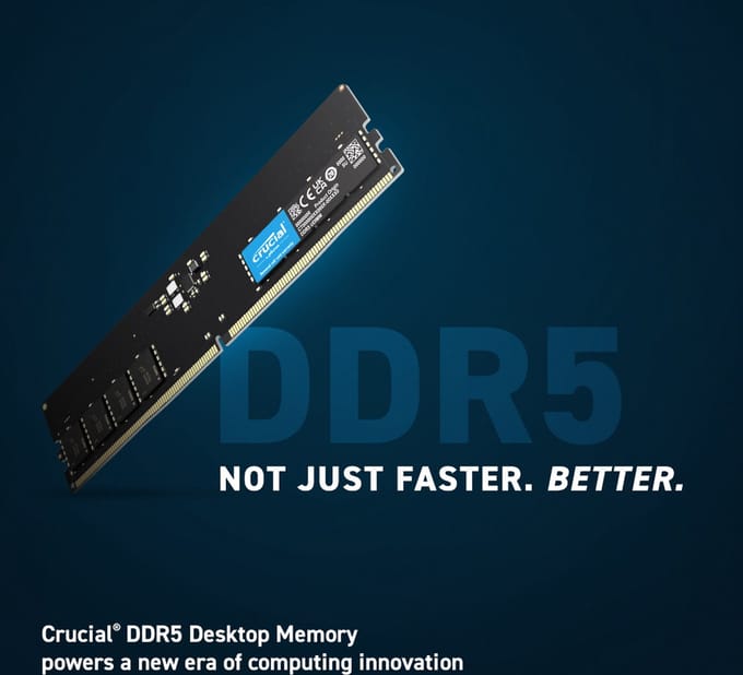 Crucial CT2K16G56C46U5 geheugenmodule 32 GB 2 x 16 GB DDR5 288-pin DIMM ECC