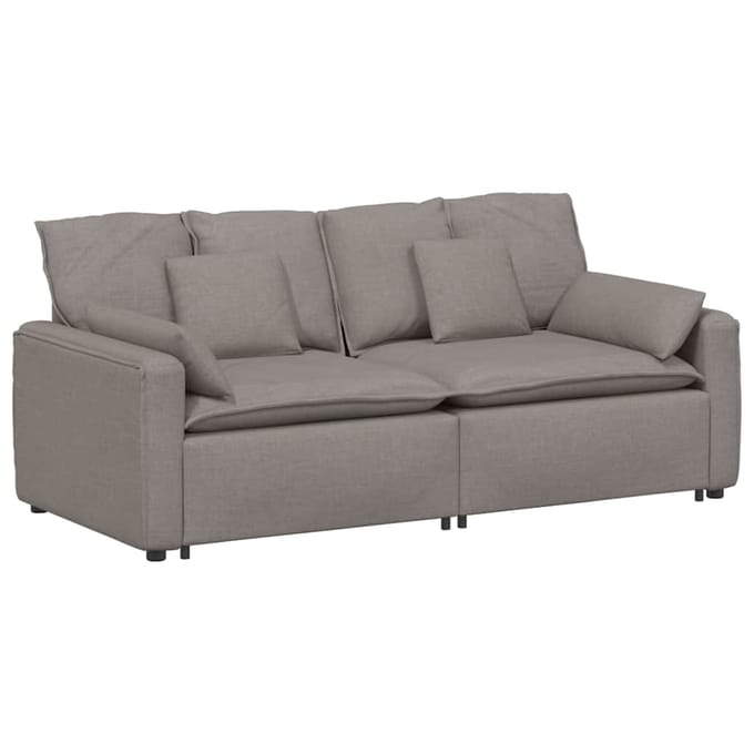 vidaXL - Modulaire - bank - met - kussens - taupe