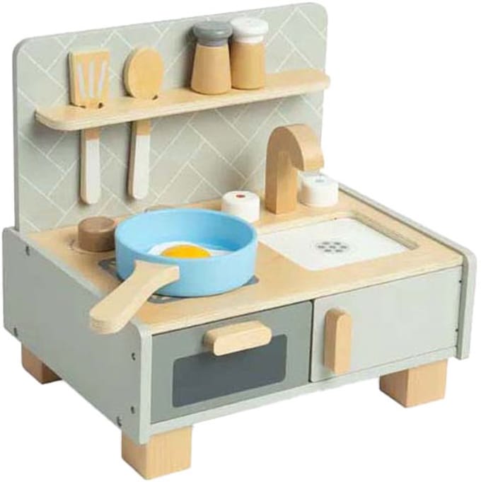 Bigjigs Houten Tafelbladkeukentje, 7dlg.