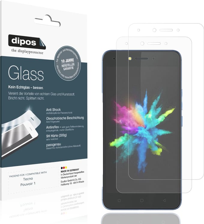 dipos – 2x Matte Pantserfolie geschikt voor Tecno Pouvoir 1 | 9H Screenprotector