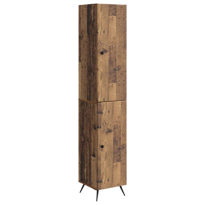 vidaXL - Kast - Set - 2 - st - Oud - hout - Bewerkt - hout