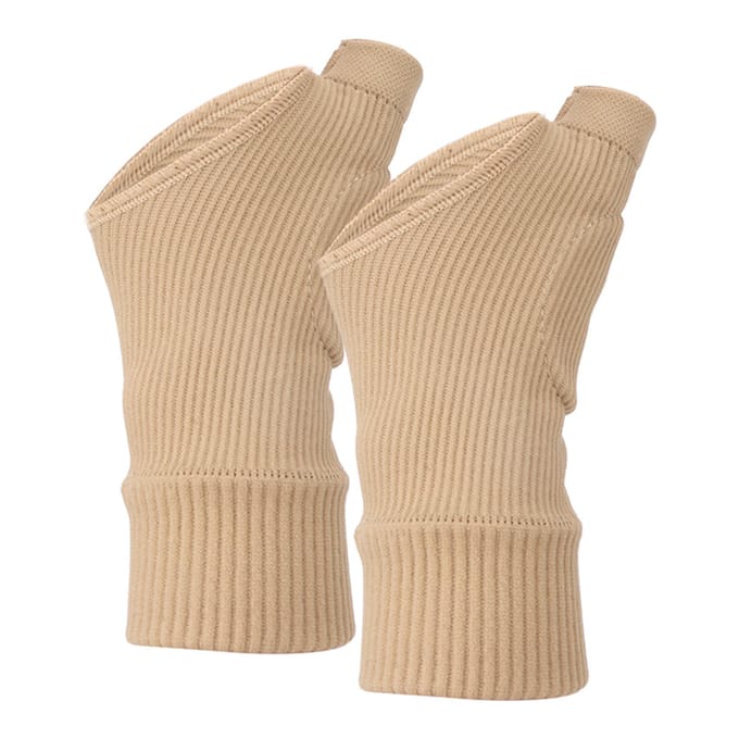 Duim Polssteun Compressie Sport Hand Polsbrace Mouw voor Artritis Tendinitis Huidskleur S 5,9 X 2,6 inch beige