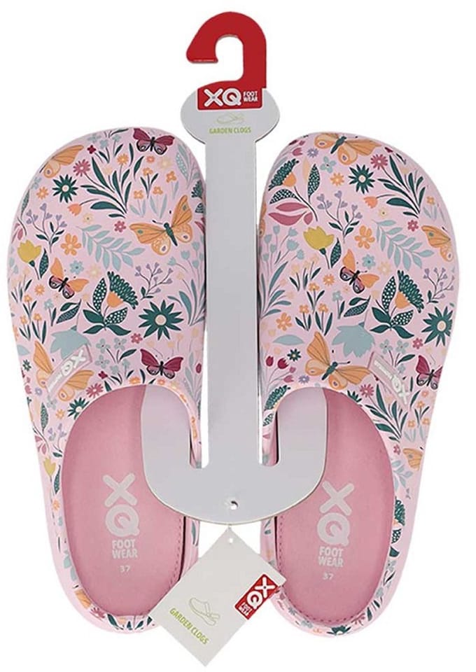 XQ dames tuinklomp - clog garden - roze print - butterfly - maat 39