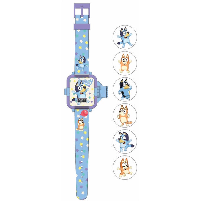 Bluey Kinder LCD horloge met pojector