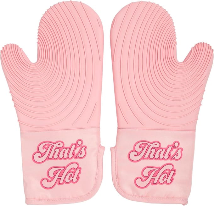 Hittebestendige Roze Ovenwantenset met Antislip Handgrepen - 2-delige Set