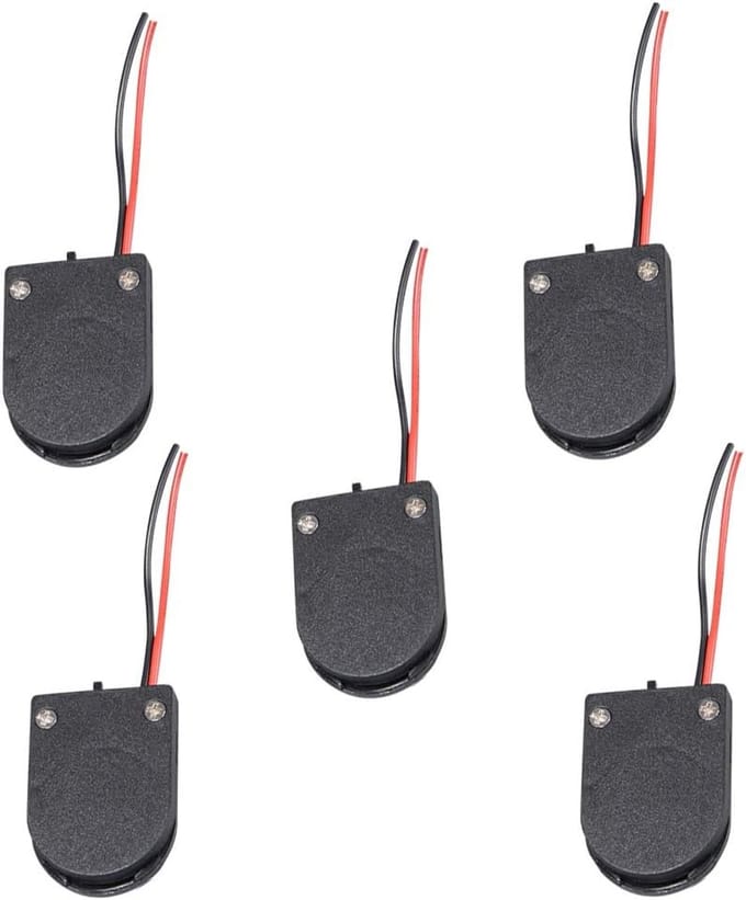 Knoopcel Houder - Batterij Case - Doe-het-zelf Projecten - Met Aan/Uit Schakelaar - 3.4 x 2.5 cm - Zwart