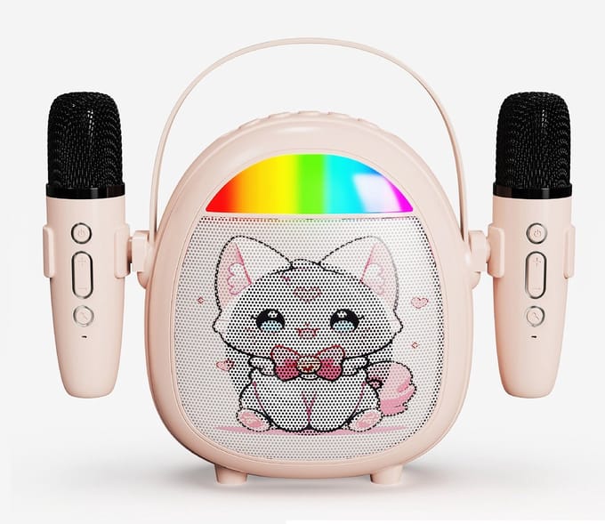 Karaoke Set kat - karaoke microfoon kinderen Roze - karaoke kinderen - Bluetooth Speaker - Karaokeset voor Volwassenen en Kinderen