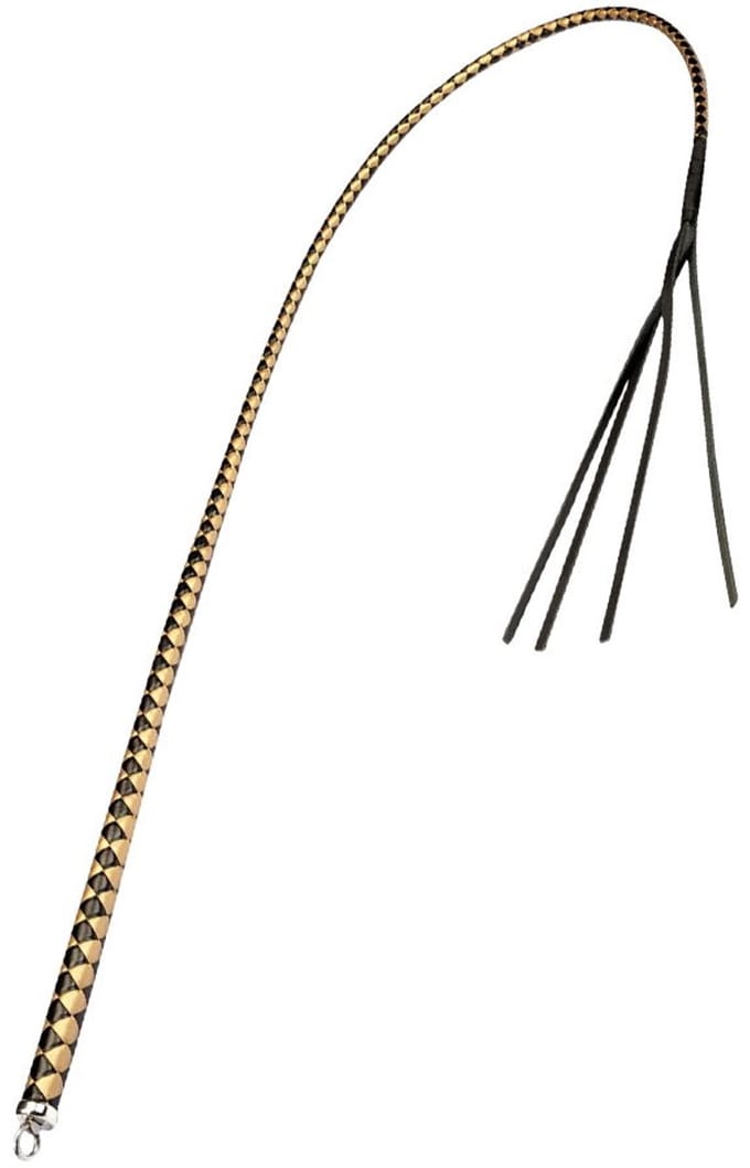 RISE - BDSM Zweep - Feather Hard Single Tail - Zwart/Geel
