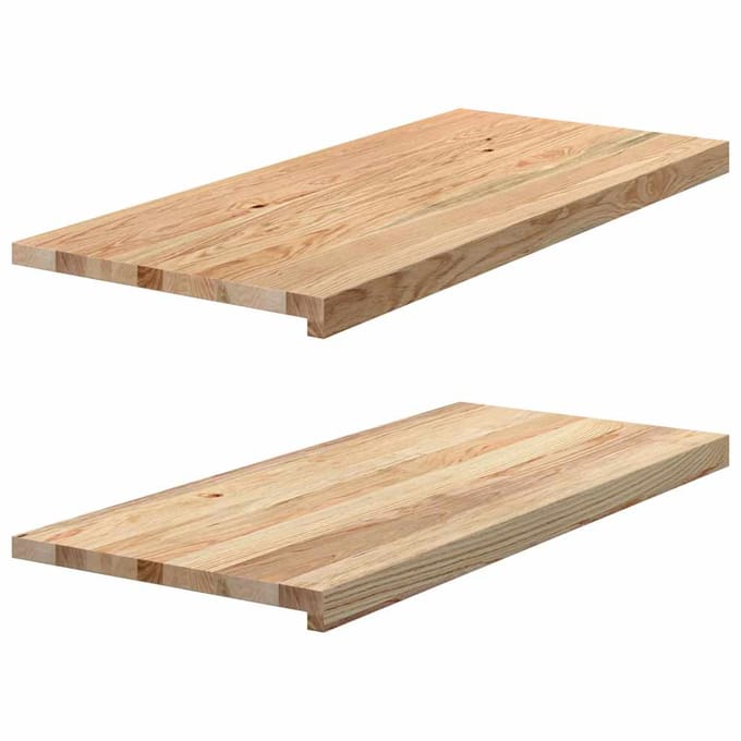 vidaXL - Vensterbanken - 2 - st - onbehandeld - 90x40x2 - cm - massief - eikenhout