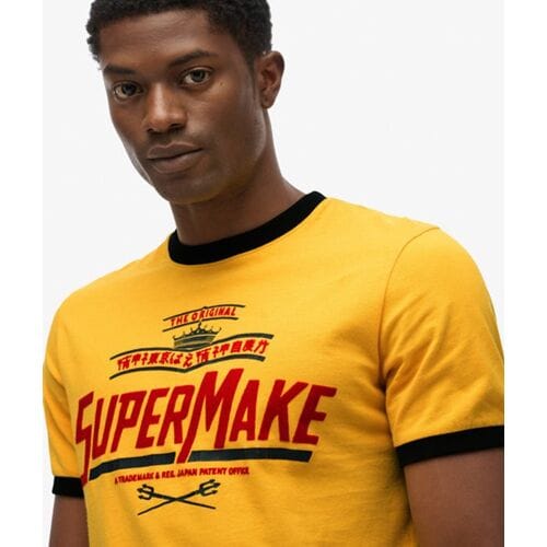 Superdry Modern Industry Relaxed T-shirt Gold Grootte: M