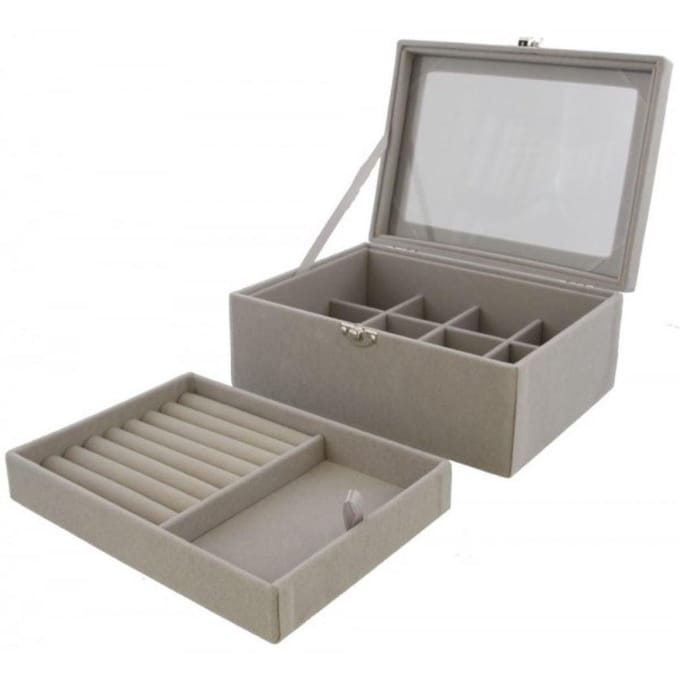 Luxe sieraden box met uitneembare bak 20x15x8,5cm