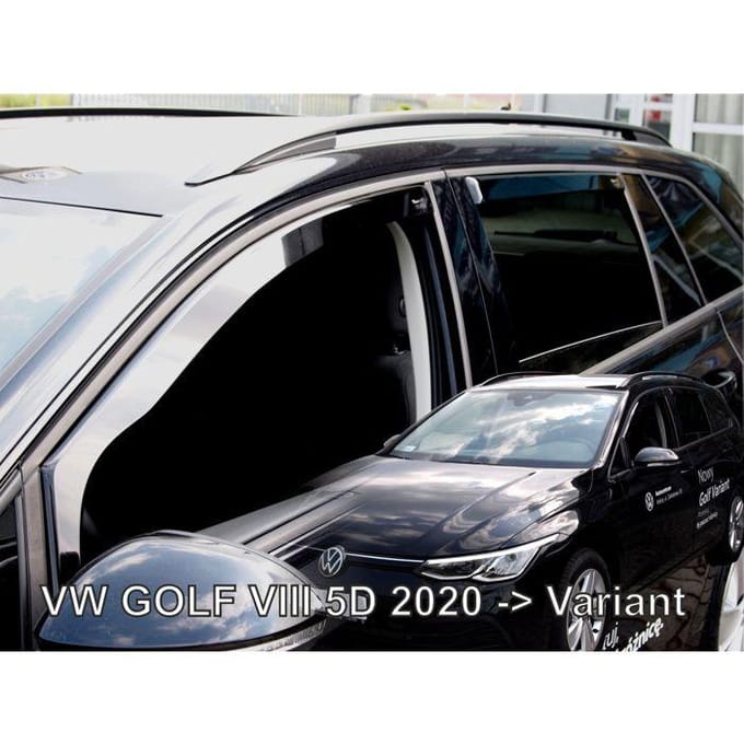 Wind deflectors - HEKO - Volkswagen Golf 8 Variant (sinds 2020) - 4 stuks - Gerookt getint - Acryl, eenvoudige montage