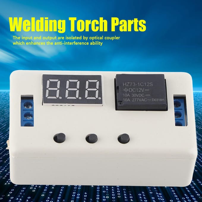 Module de commutation de commande d'automatisation à relais temporisé réglable à affichage LED 12 V