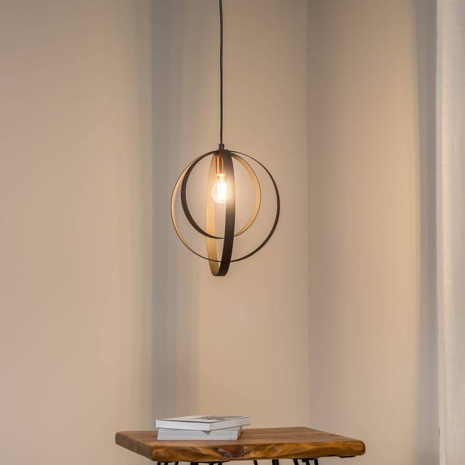 Opviq Hanglamp Vaveyla 446-S met drie zwarte ringen