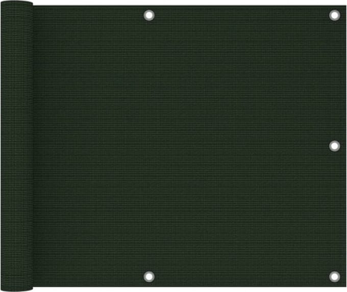 vidaXL - Balkonscherm - 75x400 - cm - HDPE - donkergroen