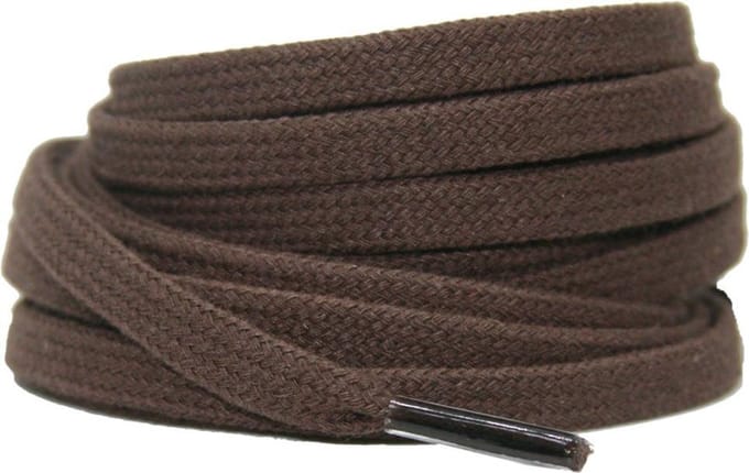 Platte katoenen veters 6mm Bruin 120cm - sneakers