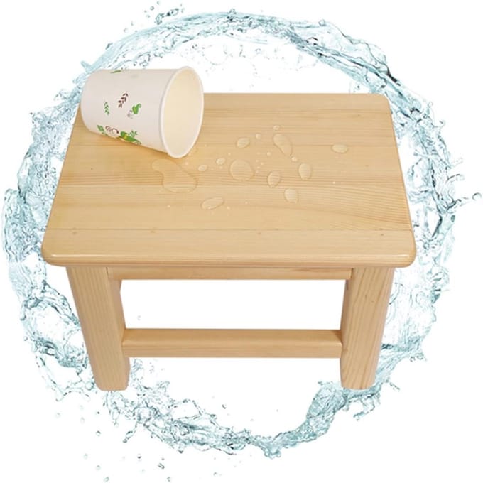 Badkamer Kruk - Douche Stoel - Ontspanning Thuis - Massief Hout - 28x20x25cm - Houtkleur