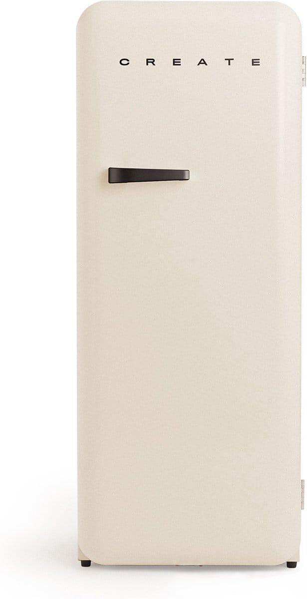 CREATE - Koelkast in retrostijl - Gebroken wit - Handvat Zwart - FRIDGE RETRO 281L