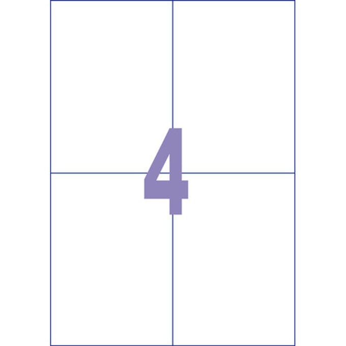 Kangaro etiket - inkjet/laser/kopieer - 105x148mm - 25 vel - 4 stickers per vel