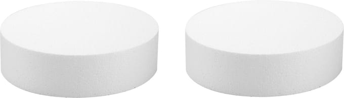 Glorex Piepschuim figuren - 2x stuks - schijf - rond - 25x7 cm - styrofoam vormen