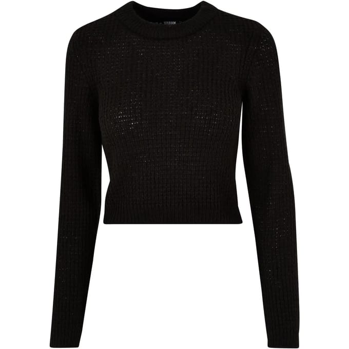 Urban Classics - Short waffle Sweater/trui - L - Zwart