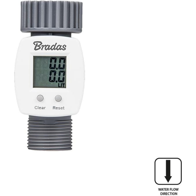 Bradas White Line - Elektronische Watermeter - LCD-scherm - 3/4" Aansluiting - Batterij CR2032