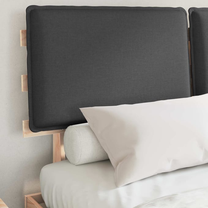 vidaXL - Bedframe - met - Gevoerde - Hoofdbord - Donkergrijs - 160 - x - 200 - cm