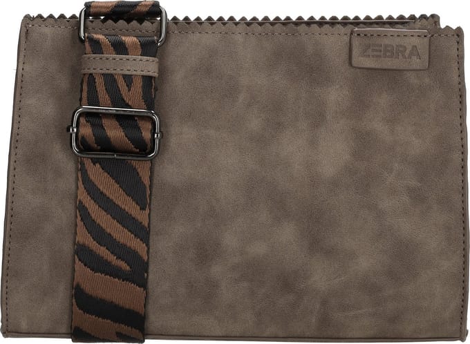 Zebra Trends Merel Crossbody Schoudertas - Trendy Zebra print Schouderband - Donkerbruin