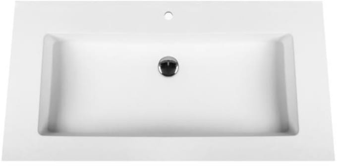 Bagnotti Beta Solid Surface Enkele Wastafel - 80cm - Acryl Wit