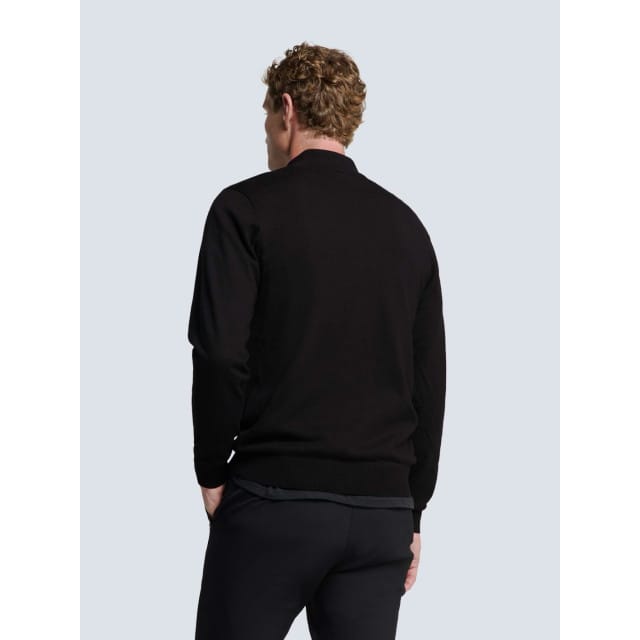 No Excess Pullover half zip 2 coloured melang black