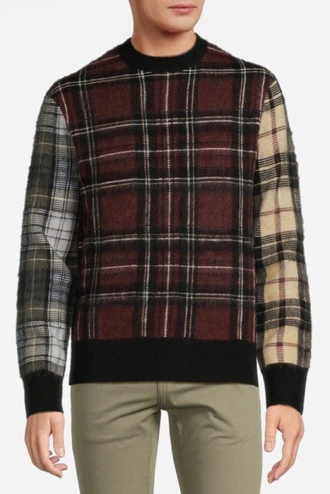 AllSaints Ness Crew Black/maroon Red Maat: XXL | Sweaters Outlet | Heren | Zwart