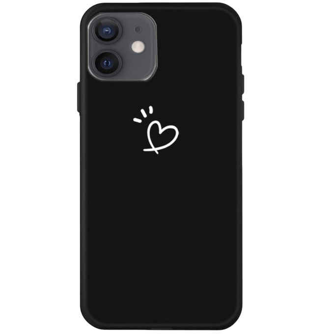 Mocaa iPhone 12 Mini Love Heart Case Zwart