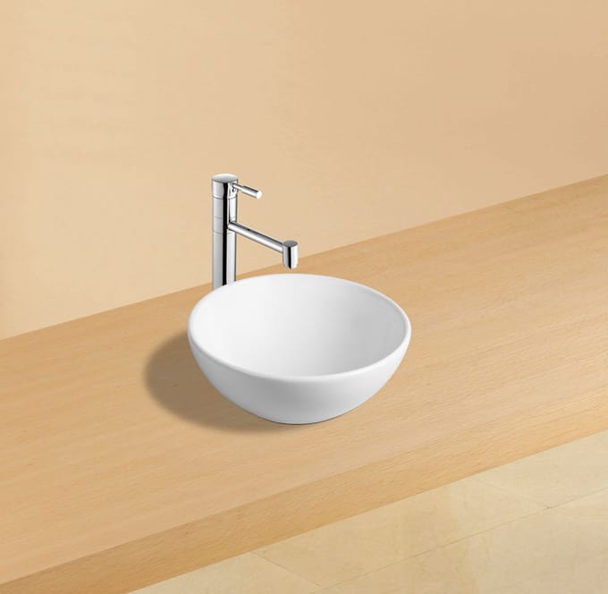 Wiesbaden Luna Waskom Rond 32,5 x 14 cm - Keramiek Glans Wit