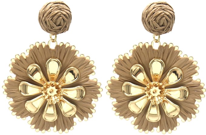 D-A12.1 E001-013 Earrings Flowers 6x4cm