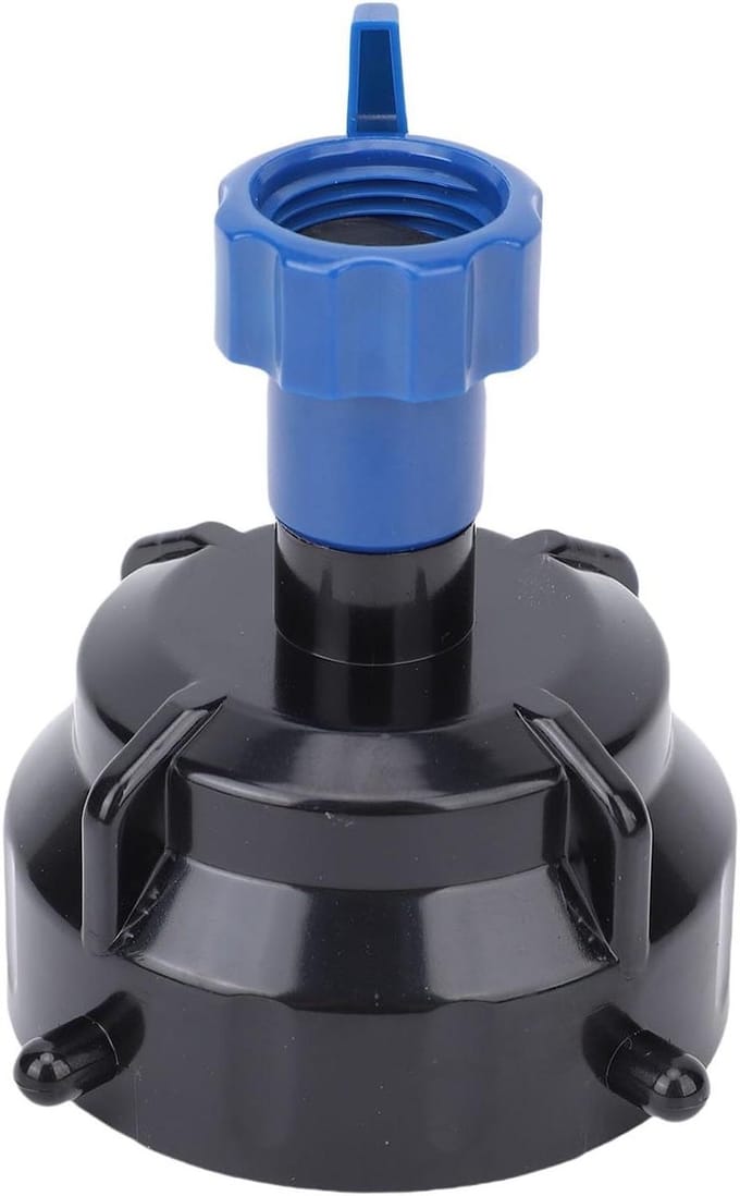 RV Rioolslang Spoeldop - Afsluitklep Slangfitting - Camper Onderhoud - Met Afsluitbare Klep - 3/4 Inch Binnendiameter - Blauw