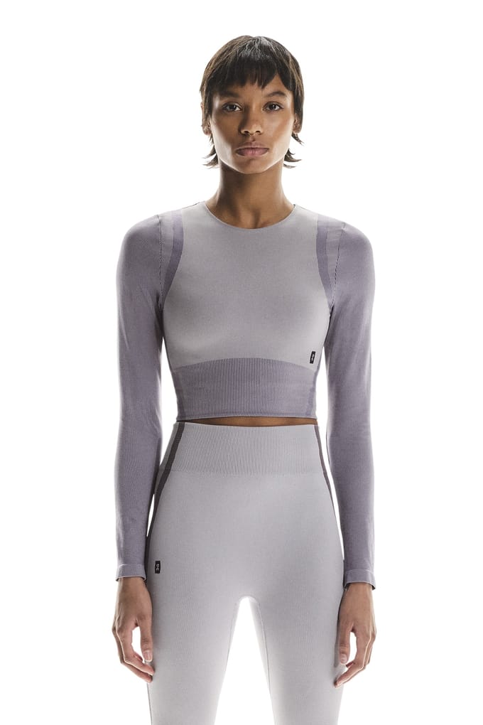 On Studio Knit Lg-t Crop 1 Lilac | Cosmos Maat: M | Longsleeves Outlet | Dames | Paars