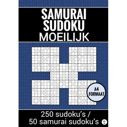 Sudoku Moeilijk: Samurai Sudoku Puzzels - Nr. 26 - Sudoku Puzzelboeken