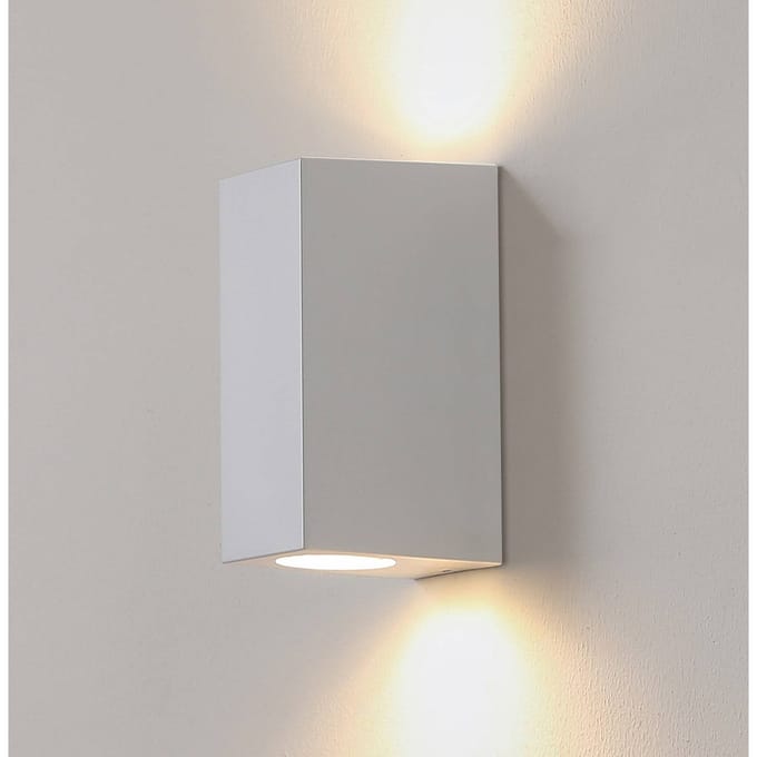 PRIOS - Wandlamp buiten - 2lichts - Kunststof - H: 15.5 cm - GU10 - wit