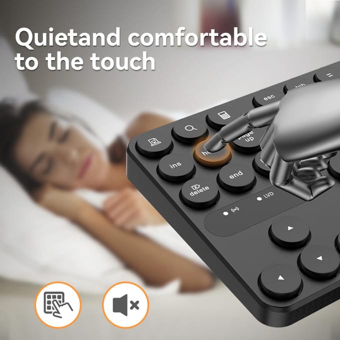 2.4G Draadloos Numeriek Toetsenbord 35 Toetsen Compact NumPad Compatibel met WinMacOS Klein Toetsenbord zwart