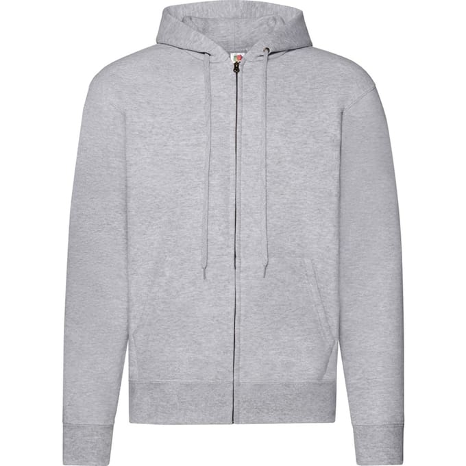 Fruit of the Loom Heren Classic Heather Hoodie met rits (Heide Grijs)