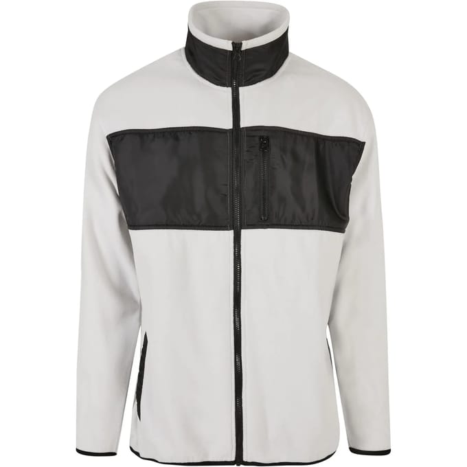 Urban Classics - Patched Micro Fleece Jacket - L - Grijs