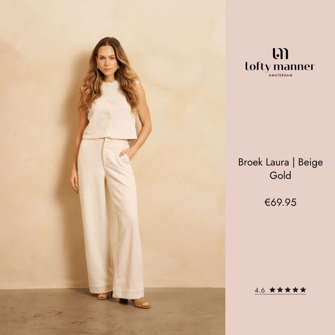 Broek Laura | Beige Gold