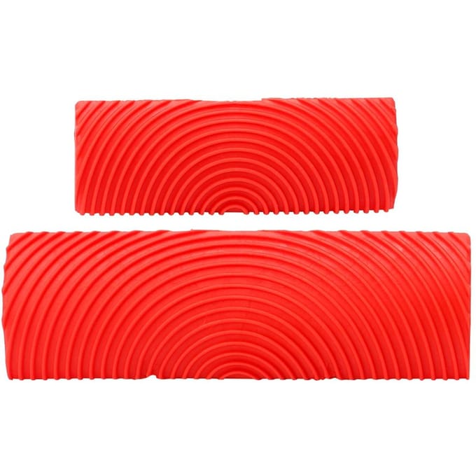 2 Stuks/Set Rubber Cilinder Houtnerf Effect Borstel Schildergereedschap DIY Wanddecoratie red
