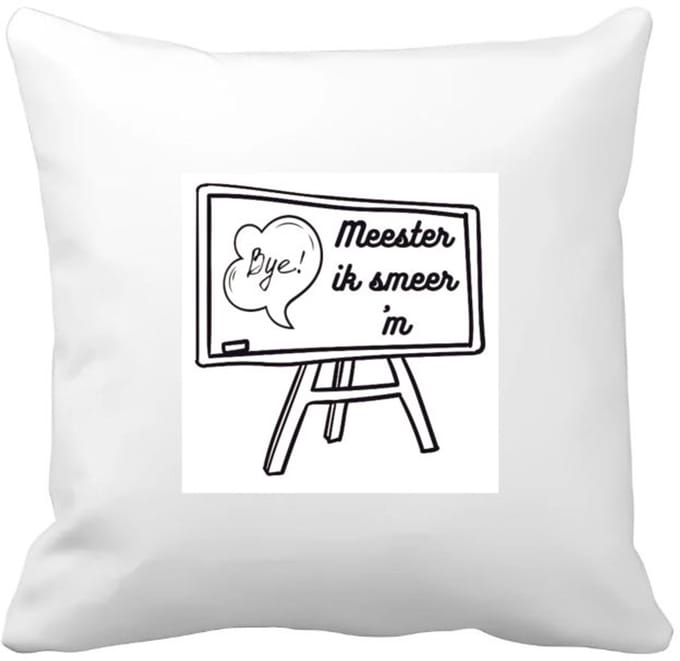 Akyol - meester ik smeer ´m Kussen hoes - Meester - meester - leraar - 40 bij 40 cm