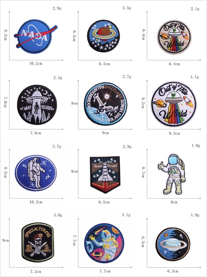 Astronaut Series -20 delige set -stof & strijk applicatie